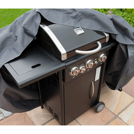 Housse de protection grise imperméable pour barbecue charbon et gaz