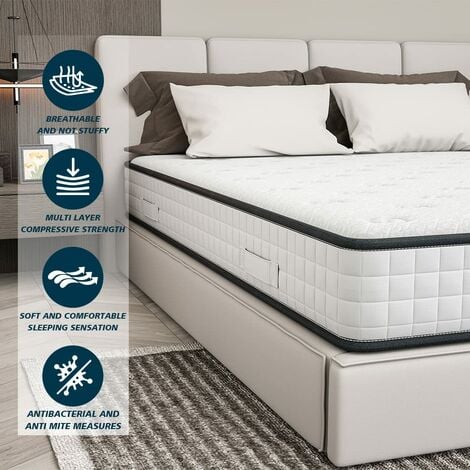 Matelas en Mousse DEWINNER,Haute Resilience Ultra Respirante, Deux Faces utilisables (140x190cm matelas, Épaisseur 22)