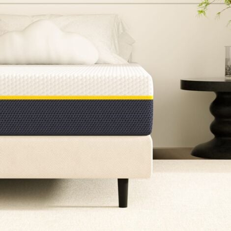 Matelas 140x190 à mémoire de forme DEWINNER,  Haut 17 cm, Matelas en Mousse à mémoire de Forme, éponge en fibre de charbon de bambou, Double matériau, Fermeté Moyenne, Anti-humidité, hypoallergénique