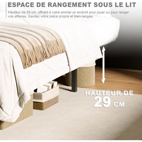 Sommier double Dewinner 140x190 cm, hauteur 29 cm, 13 lattes orthopédiques en peuplier, lit pour adultes et adolescents, sommier à 8 pieds, montage rapide et facile (140x190 cm)