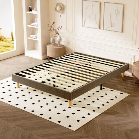 Sommier à Lattes TEENO 140x190 Cm - 9 Pieds, 26 Cm De Hauteur, Support 300 Kg | Montage Facile, Design Moderne