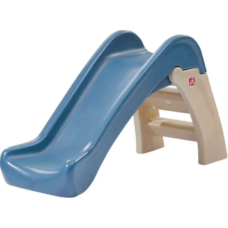 Step2 Play Fold Toboggan Pliant Pour Enfants Gris Bleu Toboggan Enfant A Partir De 18 Mois Toboggan De 103 Cm En Plastique
