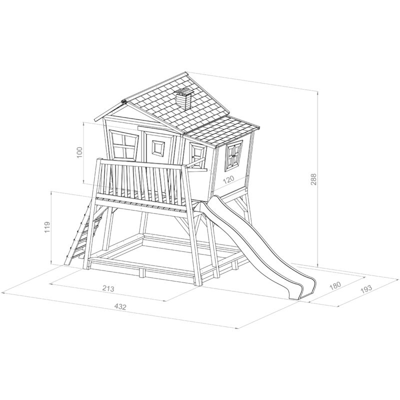 AXI Max Maison Enfant avec Bac à Sable & Toboggan Blanc Aire de Jeux pour l