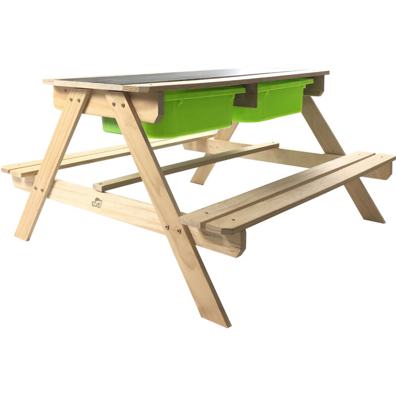 Pique Nique en Bois Table de Jeu Enfant à Eau pour Le Jardin Sunny Dual Top 2.0 Table Sable et Eau Table d/'eau avec Couvercle /& boîtes de Rangement Blues