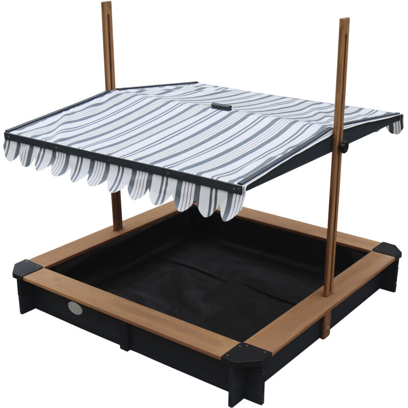 Bac à Sable Enfant AXI Lily En Bois FSC 118x118cm - Avec Toit Ouvrant Et Banc Intégré - Pour Jardin Extérieur
