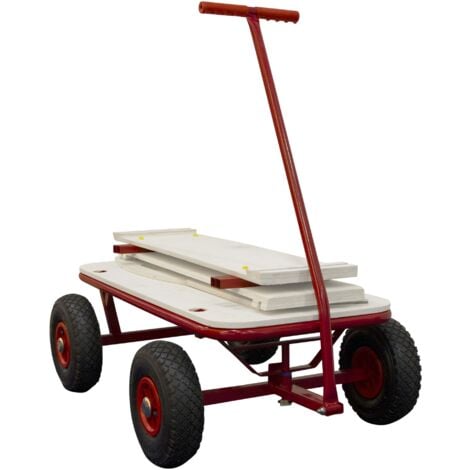 SUNNY Billy Chariot de Transport en Bois, Chariot pour Enfants rouge, Capacité 100 kilos, 94x61x97cm