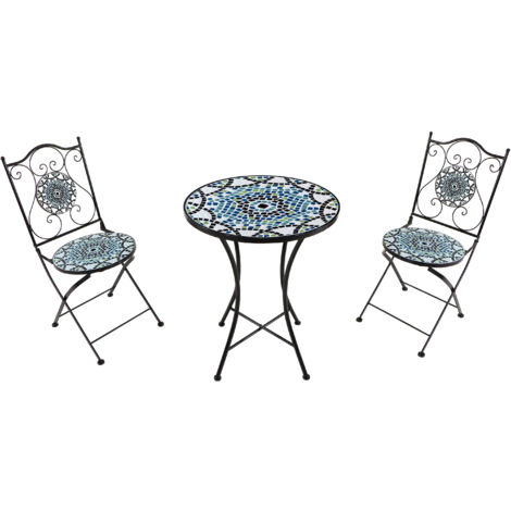 Axi Amélie Table Et Chaise Bistrot, 2 Chaises 1 Table,  Ensemble Bistro Extérieur Mosaique Multi Couleur   Salon De Jardin Bistrot, Table Bistrot Mosaique Pour Jardin/Balcon/Terrasse