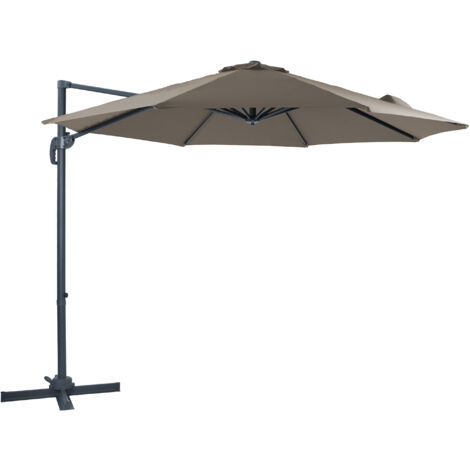 Parasol Déporté HOMSHADE Aluminium - Rotation 360°, Inclinaison Infinie, Double Toit - Pour Terrasse, Piscine (base Non Incluse) - 4