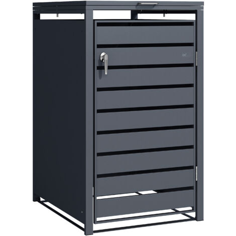Axi Lucas Cache Poubelle Métallique Anthracite - Abri Poubelle Pour 1 Conteneur - Max. 240L - Abri Poubelle Extérieur Avec Excellente Ventilation