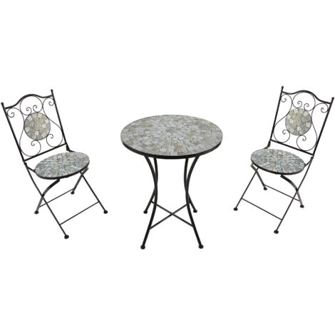 Axi Amélie Table Et Chaise Bistrot, 2 Chaises 1 Table, Ensemble Bistro Extérieur Beige Sable Salon De Jardin Bistrot, Table Bistrot Mosaique Pour Jardin/Balcon/Terrasse (1/5)