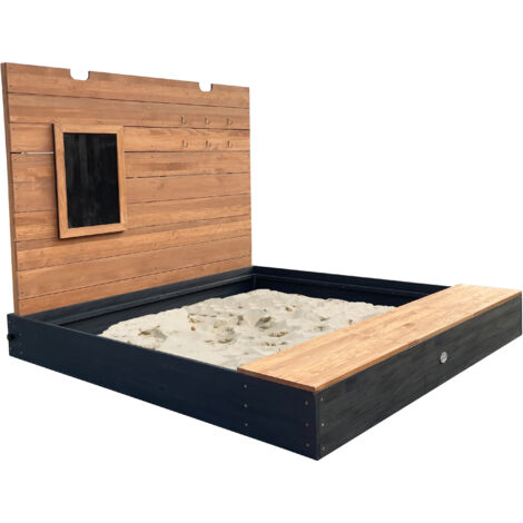 AXI Mandy XXL Bac à sable 160 x 151 cm avec espace de rangement et couvercle - Anthracite/Marron AXI Mandy XXL Bac à sable 160 x 151 cm avec espace de rangement et couvercle - Anthracite/Marron