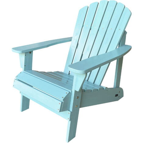 Axi Carmen Chaise Adirondack, Transat Bois, Bleu Pastel Chaise De Jardin 1 Personne /Fauteuil Exterieur/Chaise Exterieur Fauteuil Exterieur À Dossier Haut - 90 X 78 X 93 Cm - 14 Kg