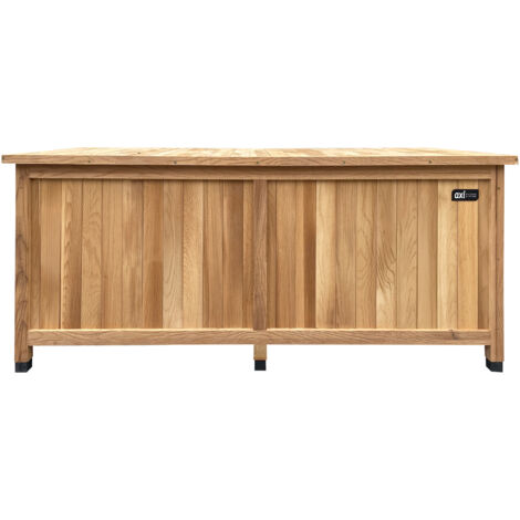 Axi Milo Coffre De Jardin En Bois Brun - 160 X 70 X 120 Cm  Coffre De Rangement Sous Un Abri Ou À L’Intérieur Avec Fond Et Serrure  Meuble Exterieur Rangement Outils De Jardinage / Coussins