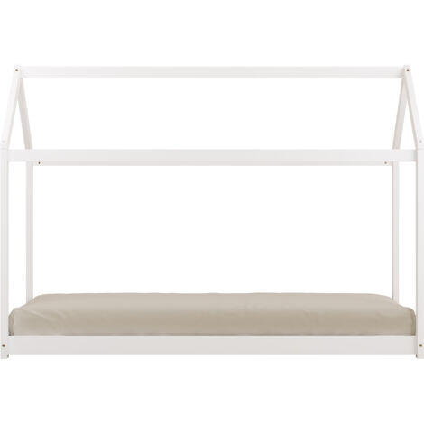Sunny Zoey Lit Cabane Blanc, En Bois Au Sol, Montessori - Sans Matelas - 206 X 98 X 154 Cm Pour Matelas De Dimensions : 90 X 200 Cm. (1/5)
