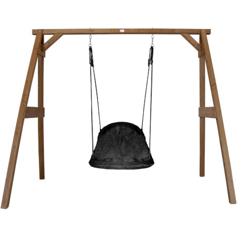 Axi Portique En Bois Fsc Marron Avec Balançoire Nid D’Oiseau Enfant 100 Cm Roxy  Balançoire Ronde Pour Le Jardin (1/5)