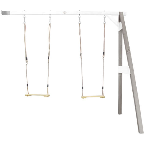 Axi Portique Mural En Bois Fsc Gris / Blanc Avec 2 Balançoires Enfant  Balançoire Pour L’Extérieur / Le Jardin 2 Agrès