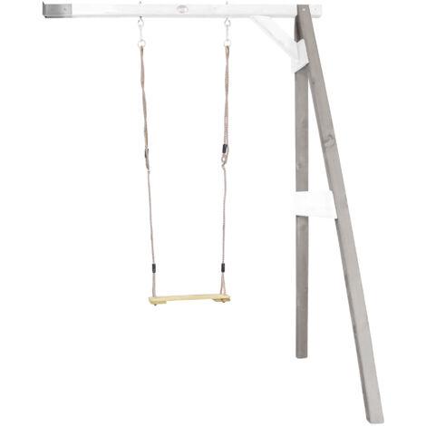 Axi Portique Mural En Bois Fsc Gris / Blanc Avec Balançoire Enfant Balançoire Pour L’Extérieur / Le Jardin (1/5)