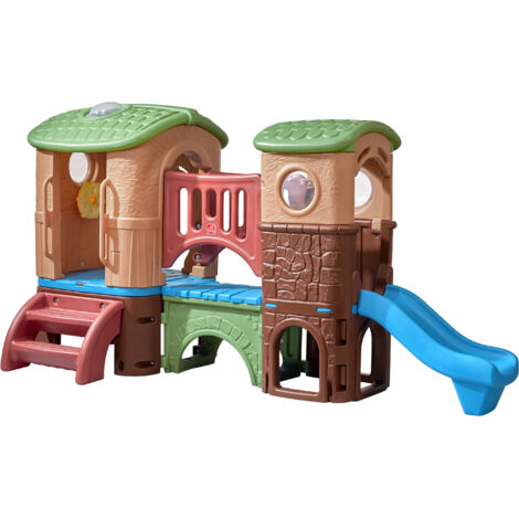 Aire de jeux Step2 Clubhouse Climber avec toboggan – Échelle d'escalade et pont intégré – Poids max 109,1 kg – Pour intérieur et extérieur – Step 2