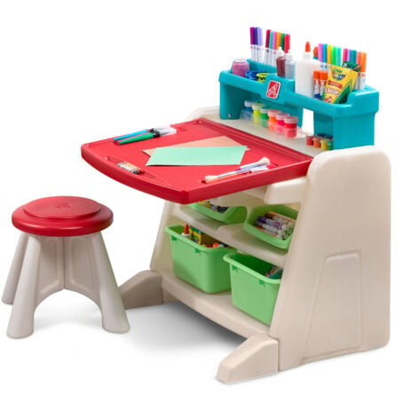 Step2 Flip Doodle Chevalet Avec Bureau Et Tabouret Pour Enfants Table De Creativite En