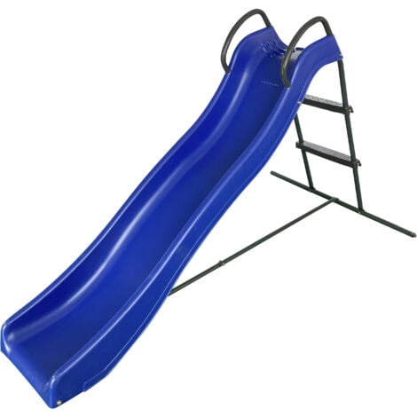 AXI Toboggan sur pied AXI avec connexion d'eau 180cm Bleu & Anthracite  Toboggan de jardin en métal et plastique