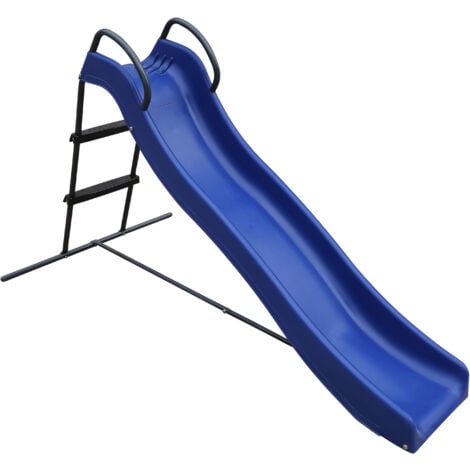 AXI Toboggan sur pied AXI avec connexion d'eau 180cm Bleu & Anthracite  Toboggan de jardin en métal et plastique