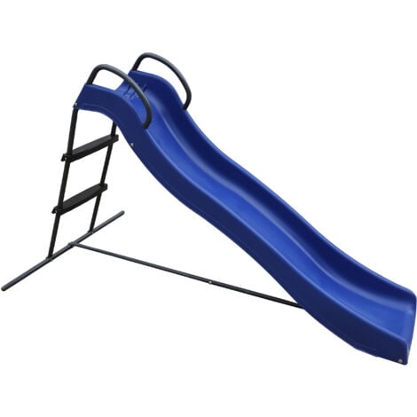 AXI Toboggan sur pied AXI avec connexion d'eau 180cm Bleu & Anthracite  Toboggan de jardin en métal et plastique