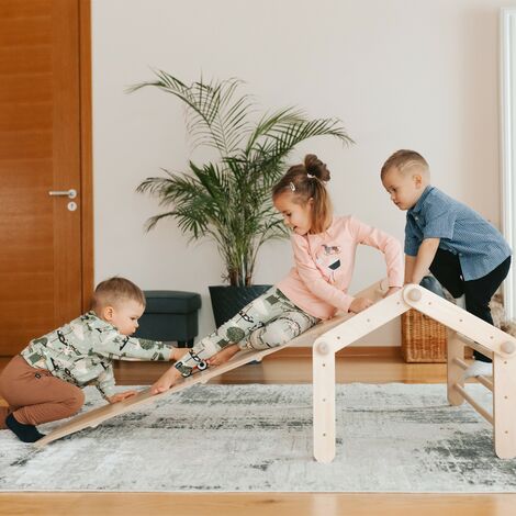 Joyz Triangle d'escalade bois structure Montessori 3 en 1 jeux éducatifs  enfants