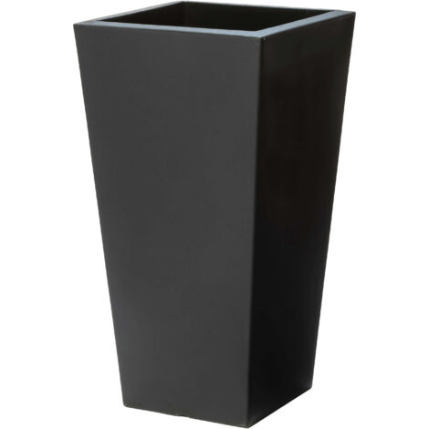 Step2 Tremont Pot De Fleur - Carré Et Grand - Onyx Noir Jardinière Balcon Léger Et Facile À Déplacer - Plastique Rotomoulé - 38,1 X 38,1 X 71,1 Cm (1/5)