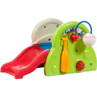 Aire de jeux enfant avec toboggan 16,5 cm – 3 sports : basket, football, baseball – Compact et facile à ranger – Poids max 20,4 kg – Step 2