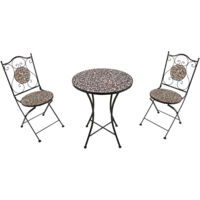 Axi Amélie Table Et Chaise Bistrot, 2 Chaises 1 Table, Ensemble Bistro Extérieur Rose Rose Salon De Jardin Bistrot, Table Bistrot Mosaique Pour Jardin/Balcon/Terrasse