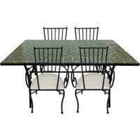 Axi Leonie Table Et Chaise Bistrot, 4 Chaises 1 Table, Ensemble Bistro Extérieur, Mosaique Vert Foncé - Salon De Jardin Bistrot, Table Bistrot Pour Jardin/Balcon/Terrasse