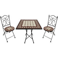 Axi Camilla Table Et Chaise Bistrot, 2 Chaises 1 Table, Ensemble Bistro Extérieur, Mosaique Vin Rouge - Salon De Jardin Bistrot, Table Bistrot Pour Jardin/Balcon/Terrasse