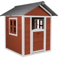 Axi Maison Enfant Beach Lodge En Rouge Maison De Jeux En Bois Ffc Pour Les Enfants Maisonnette / Cabane De Jeu Pour Le Jardin