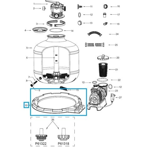 Bestway® Ersatzteil Tankbasis für Flowclear™ Sandfilteranlagen (9.842