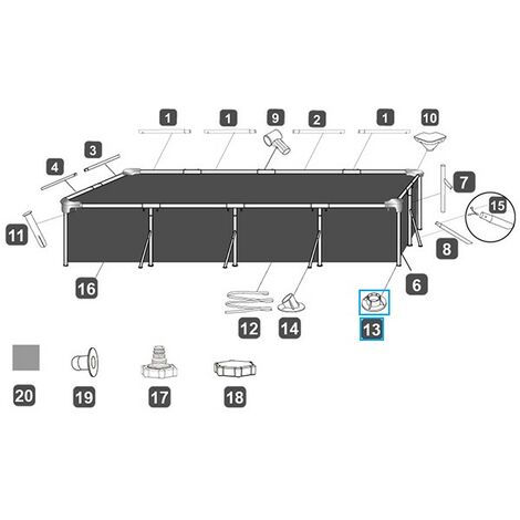Poolbein-Stützfüße 4er Set - Rutschfeste Basis Für Power Steel Deluxe Pools