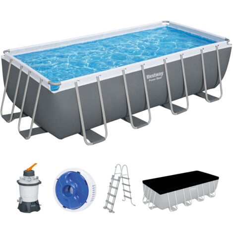 Power Steel™ Frame Pool Komplett-Set mit Sandfilteranlage 488 x 244 x ...