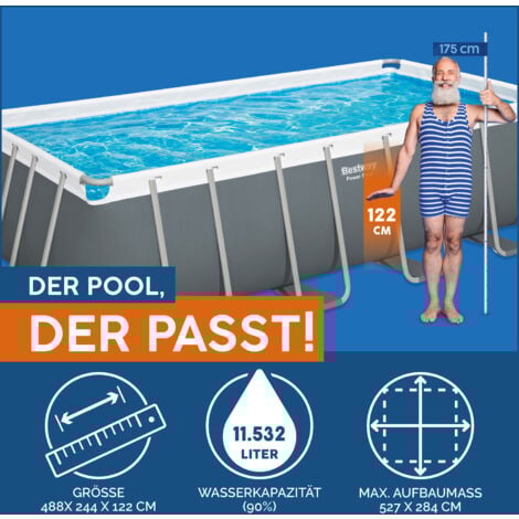 Power Steel™ Frame Pool KomplettSet mit Sandfilteranlage 488 x 244 x