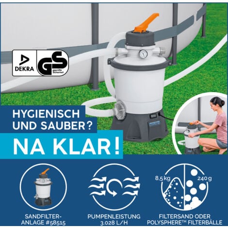 Power Steel™ Frame Pool KomplettSet mit Sandfilteranlage 488 x 244 x