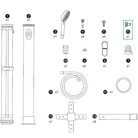 Bestway® ErsatzteilSet Schlauchadapter für alle SolarFlow™ Gartenduschen