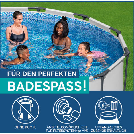 Steel Pro MAX™ Solo Pool ohne Zubehör Ø 366 x 122 cm, lichtgrau, rund