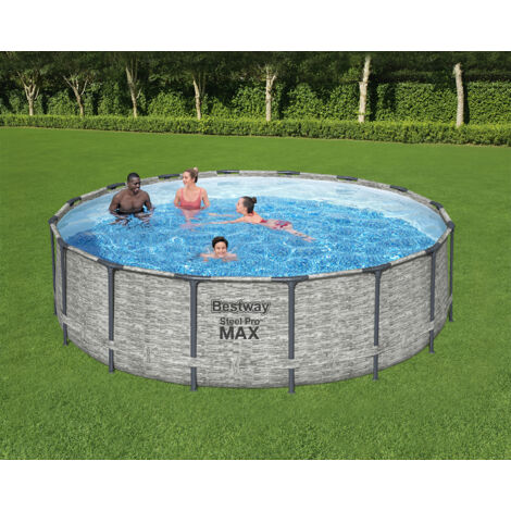 Steel Pro MAX™ Solo Pool ohne Zubehör Ø 488 x 122 cm, SteinwandOptik