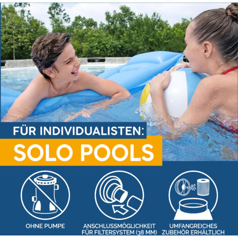 Steel Pro MAX™ Solo Pool ohne Zubehör Ø 488 x 122 cm, SteinwandOptik