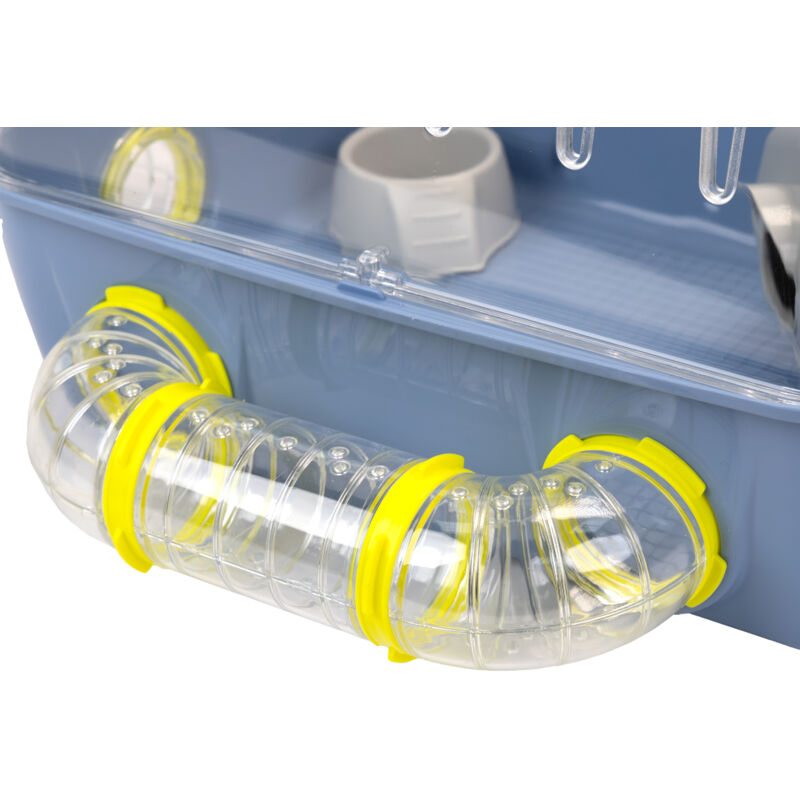 Gabbia Per Criceti Ferplast COMBI 2 - Blu, 79,5x29,5x26,3 Cm, Con Tubi, Ruota E Accessori