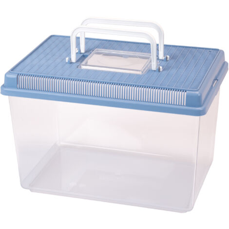 Ferplast GEO Contenitore per piccoli animali, pesci, tartarughe e insetti. Variante LARGE - Misure: 30 x 20 x h 20.3 cm - 6 L - Azzurro