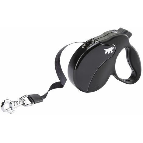 Ferplast AMIGO TAPE Guinzaglio allungabile con fettuccia estensibile. 4 misure, vasta gamma colori.. Variante MINI - Misure: 12 x 3 x h 10 cm - Nero