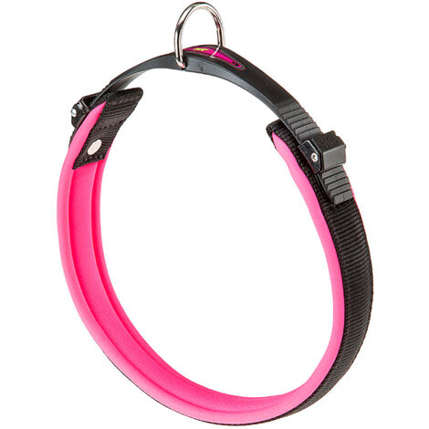 Ferplast ERGOFLUO C Collare per cani con morbida imbottitura e chiusura con microregolazione.. Variante C25/60 - Misure: A: 52-60 cm B: 25 mm - Fucsia