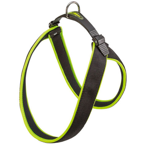 Ferplast AGILA FLUO 1-2 Pettorina ergonomica per cani con morbida imbottitura. Chiusura con cordino.. Variante 2 - Misure: A=B 36-42 cm 15 mm - Giallo