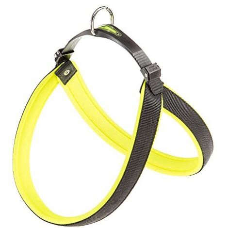 Ferplast AGILA FLUO 3-9 Pettorina ergonomica per cani con chiusura a microregolazione.. Variante 9 - Misure: A=B 77-85 cm 25 mm - Giallo