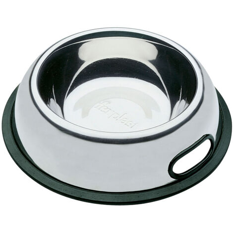 Ferplast NOVA  Ciotola in acciaio inox con impugnatura laterale - 5 misure. Variante KC 76 - Misure: Ø 25.4 x h 5.8 cm - 0.9 L -