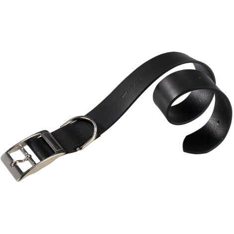Ferplast NATURAL C Collare per cani in pelle vera, in 2 colori e 8 misure. Variante C10/27 - Misure: A: 22-27 cm B: 10 mm - Nero